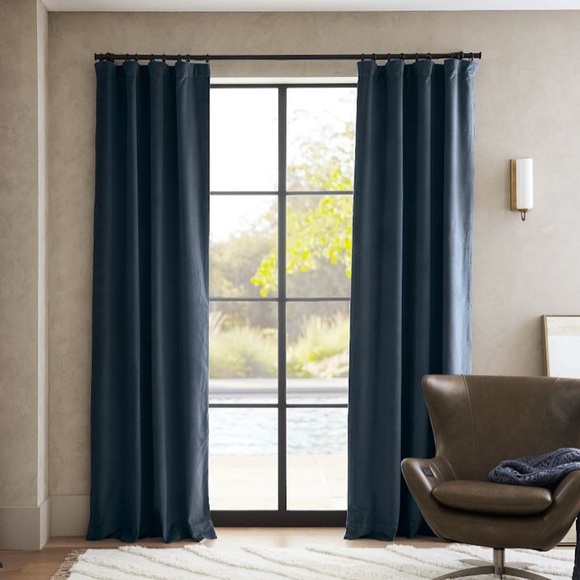 Pottery Barn Velvet Twill Blackout Curtain 50x96 in Steel
Blue - Picture 1 of 8